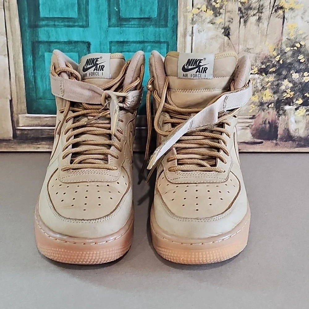 Nike Air Force 1 High 07 Lv8 Sz 10 Flax 2015 In Original Box
